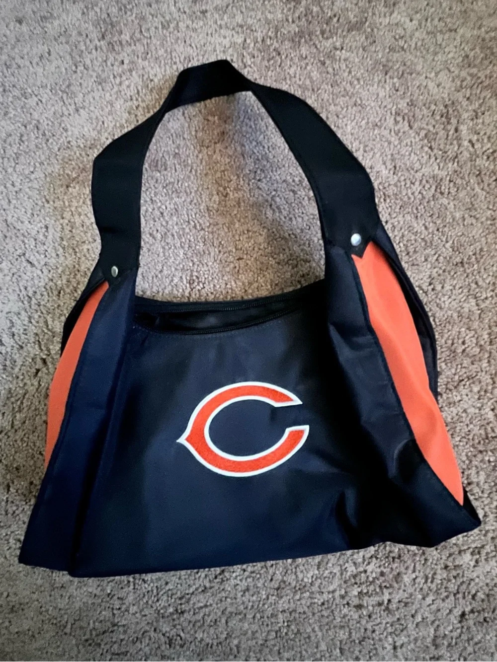 Chicago Bears Navy and Orange Logo Shoulder Bag